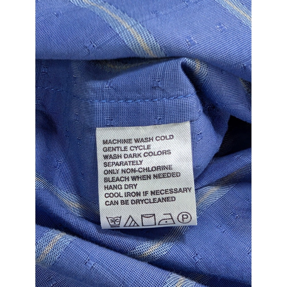 Tommy Bahama Shirt Mens Large Blue Striped Cotton Silk Long Sleeve Button - Picture 11 of 12
